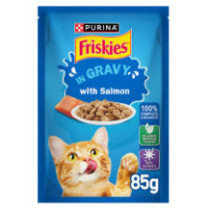 Friskies Salmon Broth Cat Food Bag 85gm