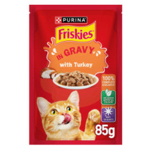 Friskies Cat Eating Bag Turkey Gravy 85g