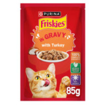 Friskies Cat Eating Bag Turkey Gravy 85g