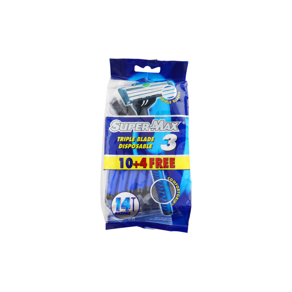 Super Max Men's Triple Blade 10+4 Razor