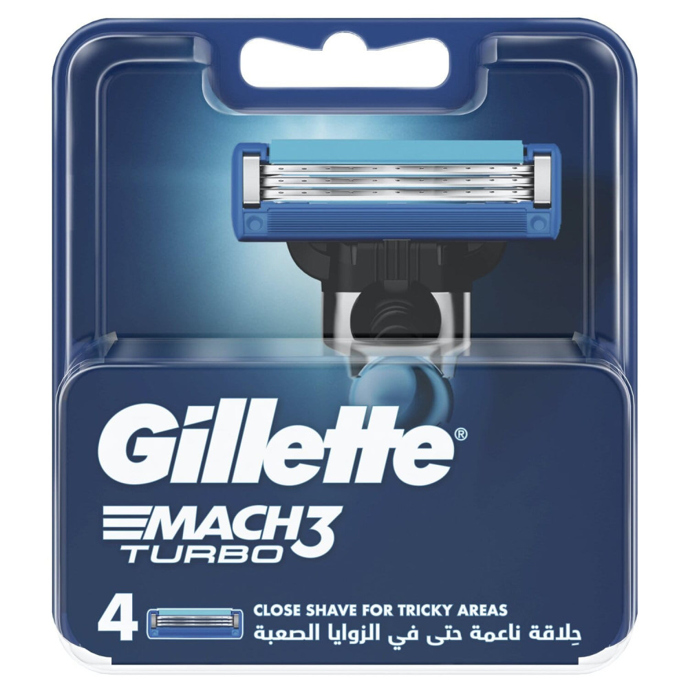 Gillette Mach 3 Turbo replacement razor blades 4 pieces