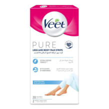 Veet Pure Legs and Body Wax Strips White 20 Pieces