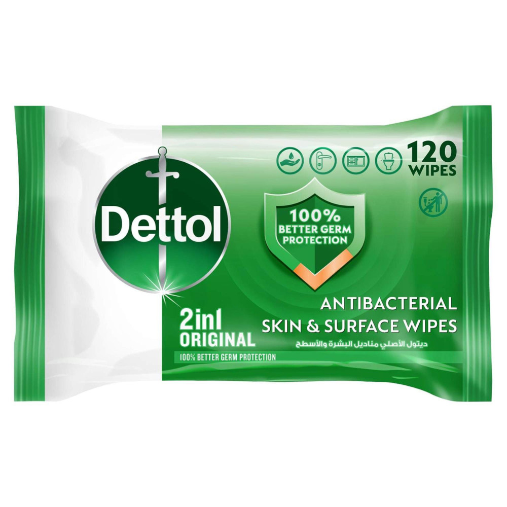 Dettol Anti-Bacterial Original Wipes 120 Wipes