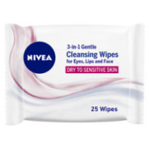 Nivea Face Wipes 3in1 Caring Cleansing Dry Skin 25 pcs