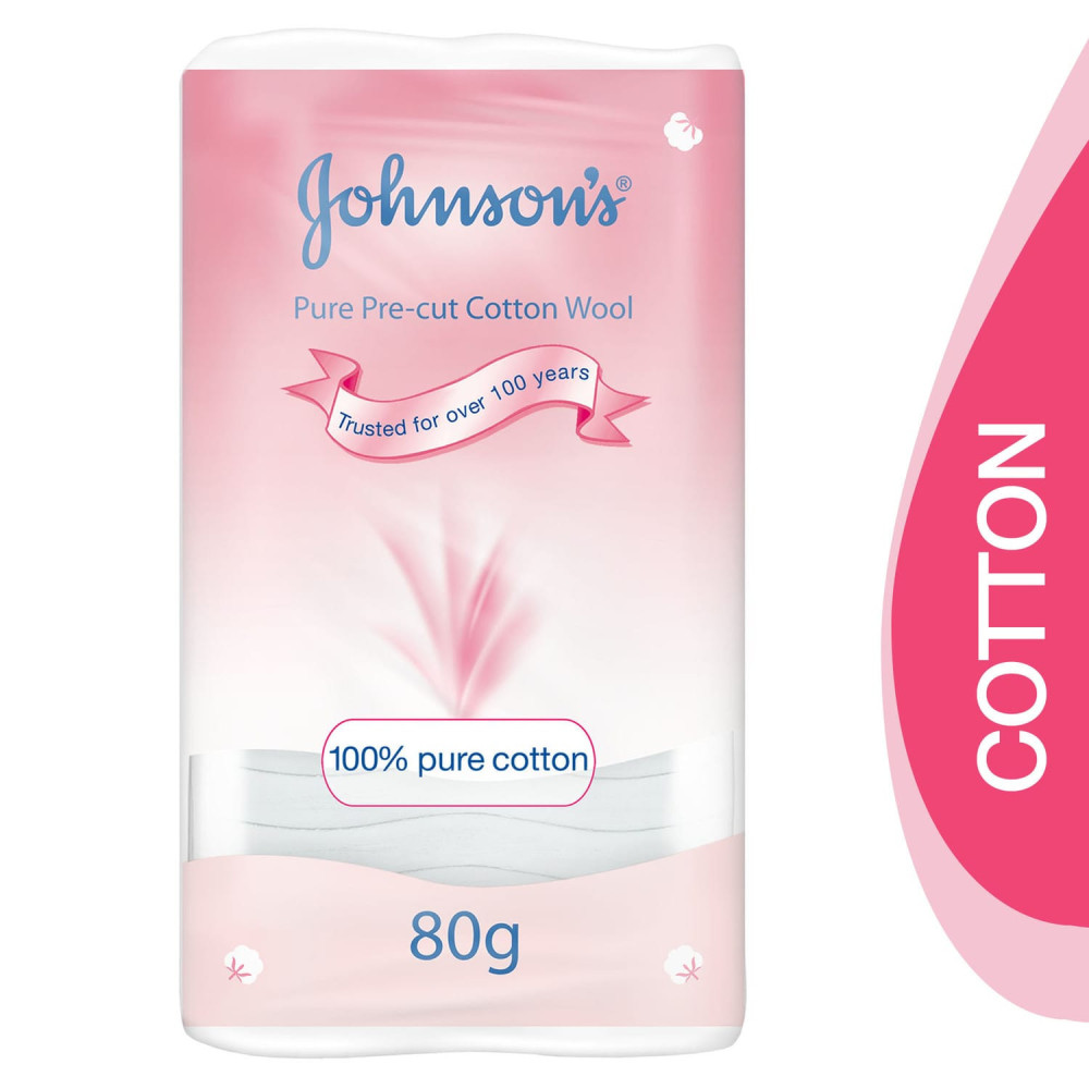 Johnson & Johnson Pure Per Cut Cotton Wool 80 g