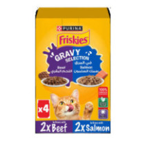 Friskes Gravy With Salmon And Beef 85g 4 Pieces
