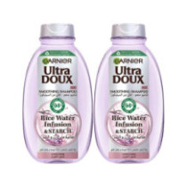 Garnier Ultra Doux Rice Water Smoothing Shampoo 2X400ml
