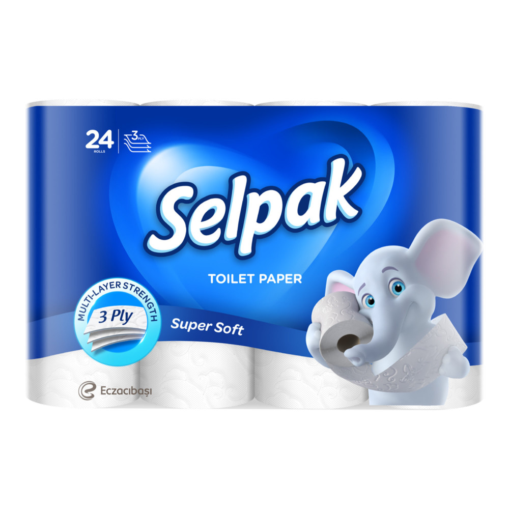 Silpack Bath Towel Roll 140 Sheets 3 Layers 9.6cm 12cm 24 Roll