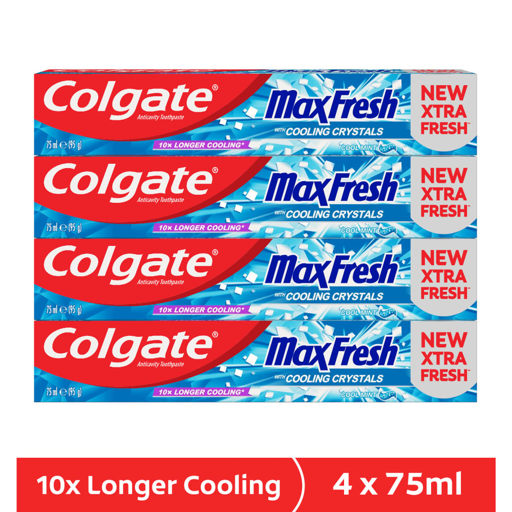 Colgate Toothpaste MaxFresh Cool Mint 4 x 75ml