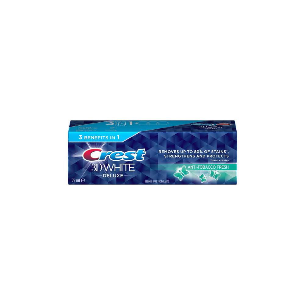 Crest 3D White Deluxe Anti-Tobacco Fresh Whitening Toothpaste 75 ml