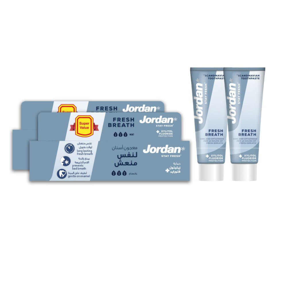 jordan fresh breath toothpaste 2x75ml