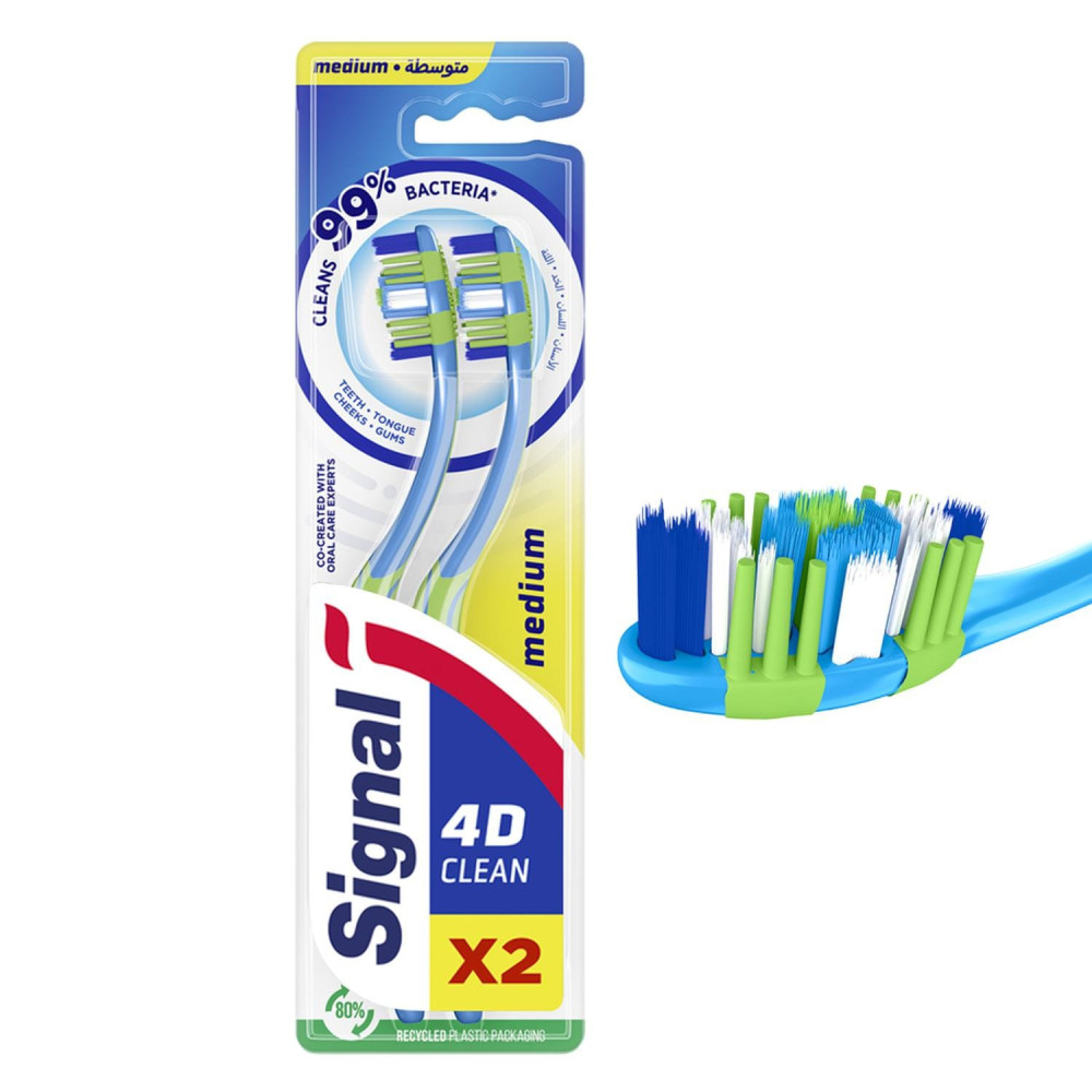 Signal 4D Medium Cleaning Toothbrush 2 pieces