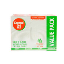 Cream 21 Soft Care Moisturizing Cream Soap 4 Pieces