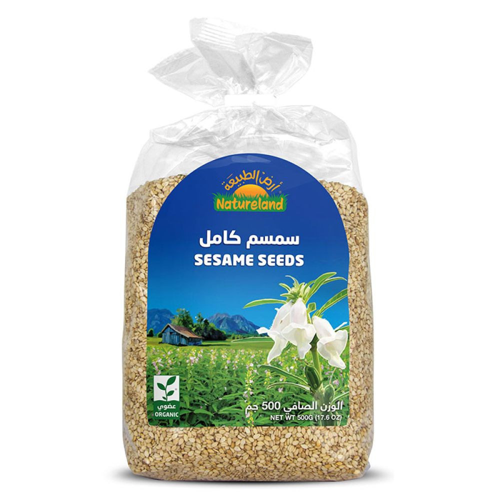 أرض الطبيعة بذور السمسم الكامل العضوية 500 جم