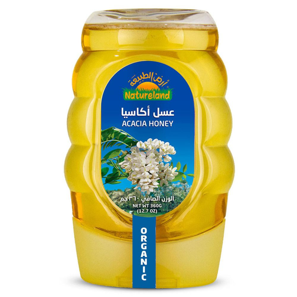 عسل الاكاسيا عضوي 360 جم أرض الطبيعة