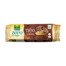 Gullon, Thins are sweetened milk chocolate cookies without sugar 150gm