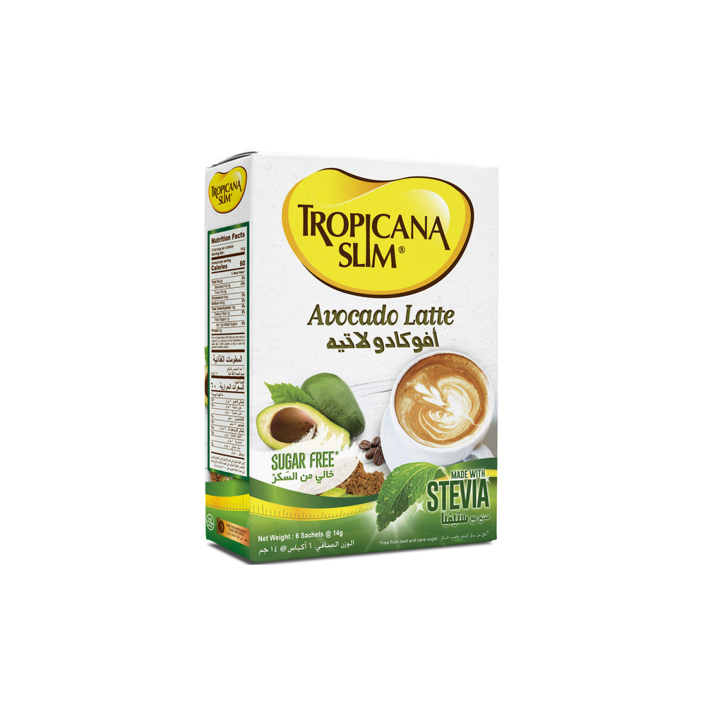 Tropicana Slim Avocado Latte Sugar Free Stevia 6 Pack