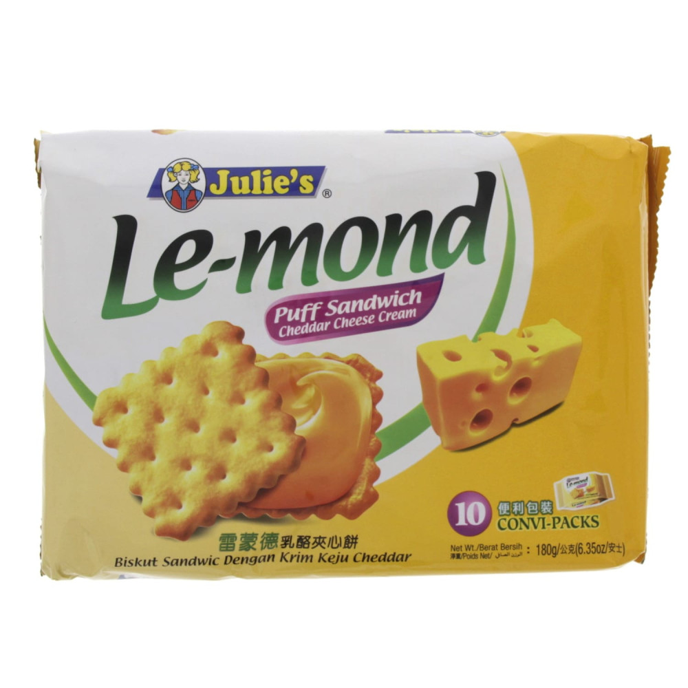 Julies Cheddar Cheese Cream Sandwich Biscuit 180g.