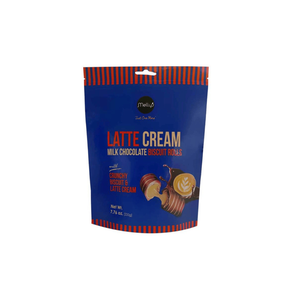 Melliz Chocolate and Milk Latte Cream Biscuit Rolls, 220 g
