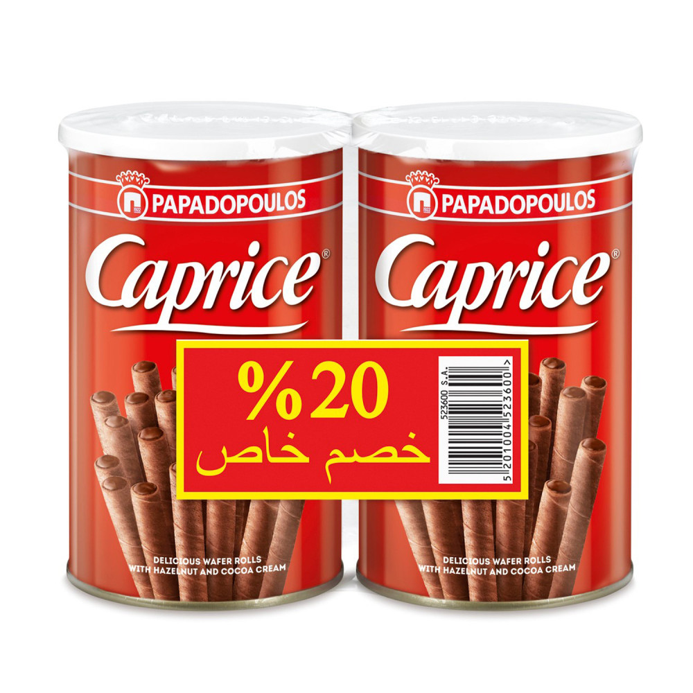 Caprice Wafer Rolls with Hazelnut and Cocoa Cream Value Pack 2 x 115 g