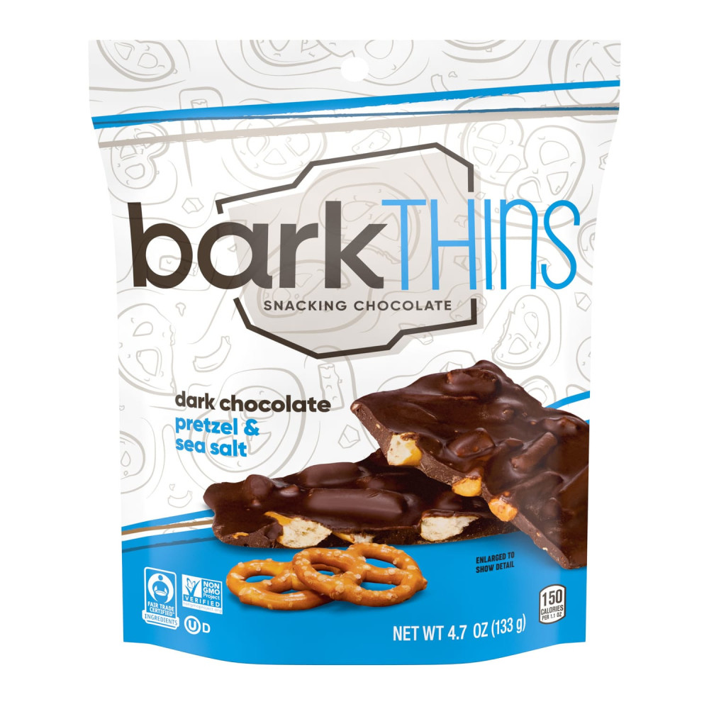 barkTHINS, Snacking Chocolate, Dark Chocolate Pretzel 133G
