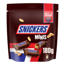 Snickers Mini Chocolate Bar with Peanut Filling, 180 g