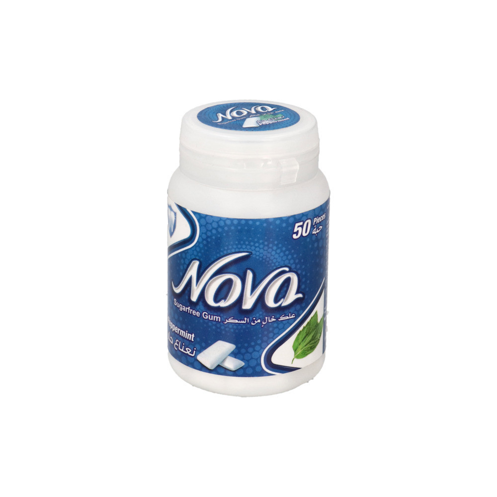 Nova Hot Mint Gum, 50 pieces per pack, 70 grams