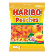 HARIBO PEACHES JELLY CANDY FRUIT FLAVOUR PACK 160G