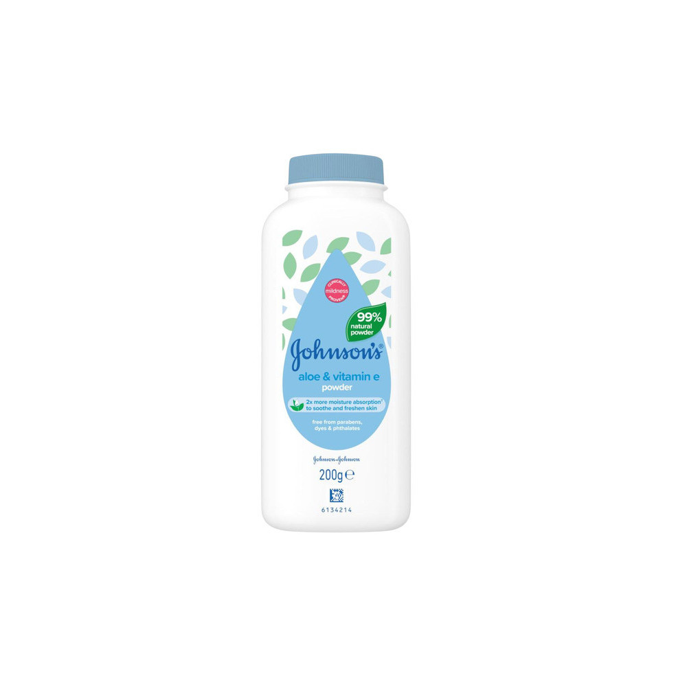 JOHNSONS ALOE & VIT E BABY POWDER 200G