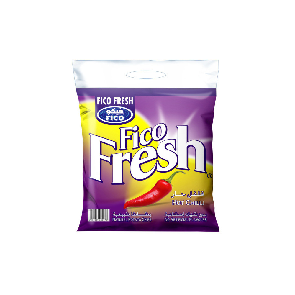 Fresh Bag of Natural Potato Chips Chili Chili 20g 20pcs