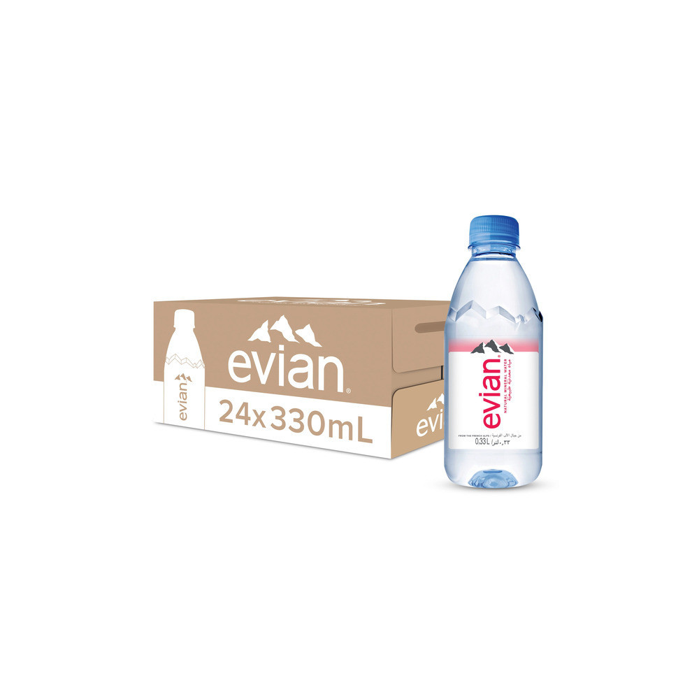 Evian Sparkling Natural Mineral Water 24 x 330ml