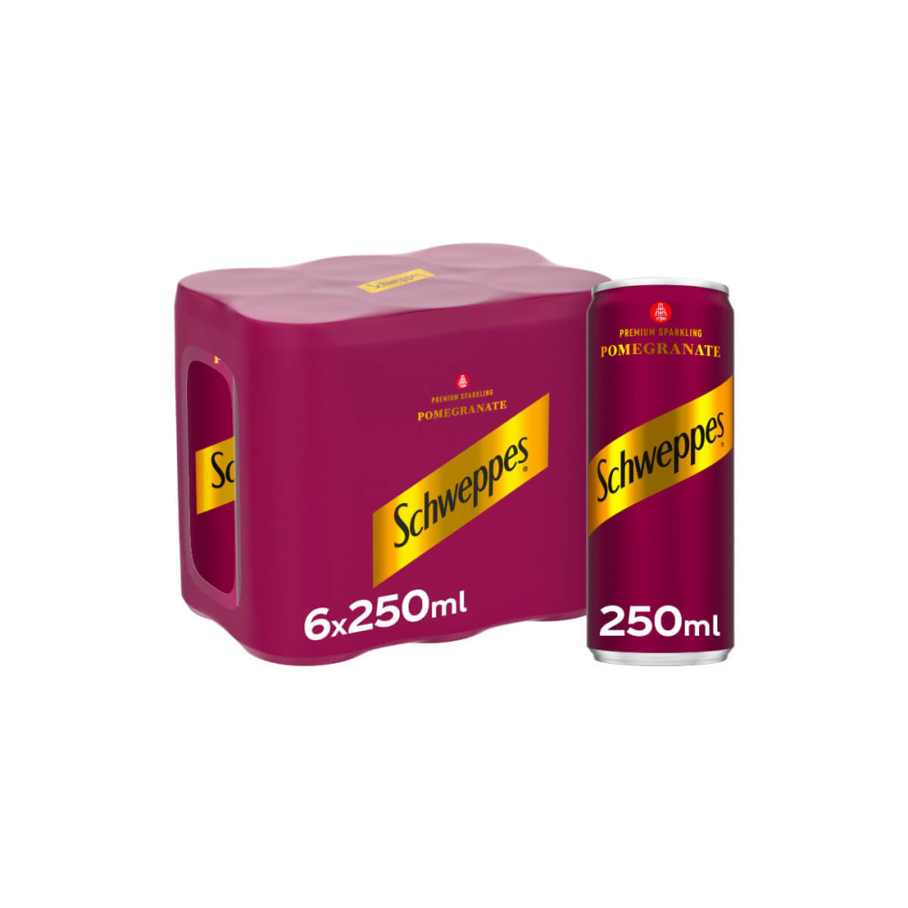 Schweppes Pomegranate Cans 250 ml 6 Pieces
