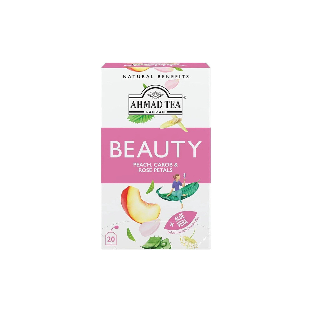 Ahmad Tea Herbal Tea, Peach, Carob, and Rose Petals 20 Bags