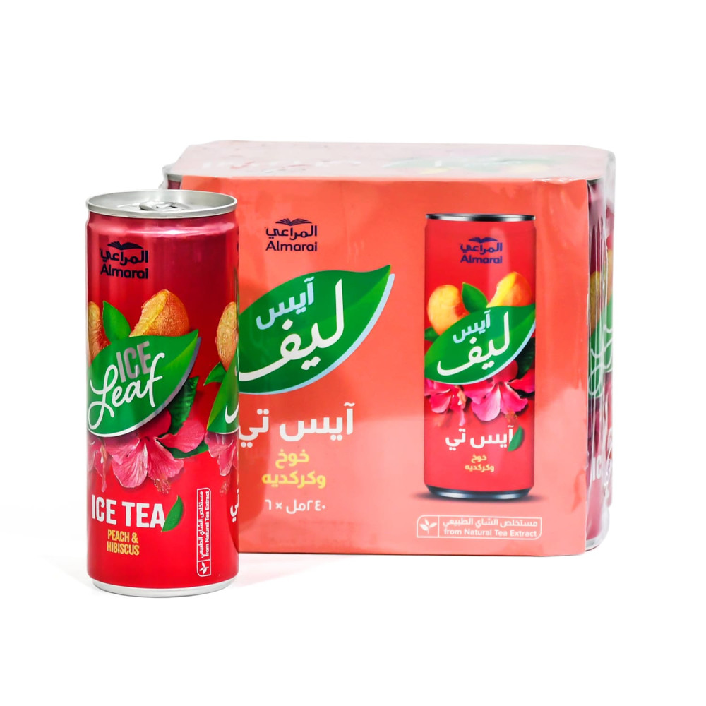 Almarai Ice Tea Leaf Peach & Hibiscus 6 240ml