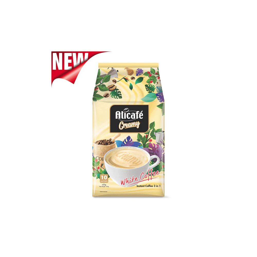 Alicafe Creamy White Coffee 3-in-1 Instant Coffee - 25g x 10