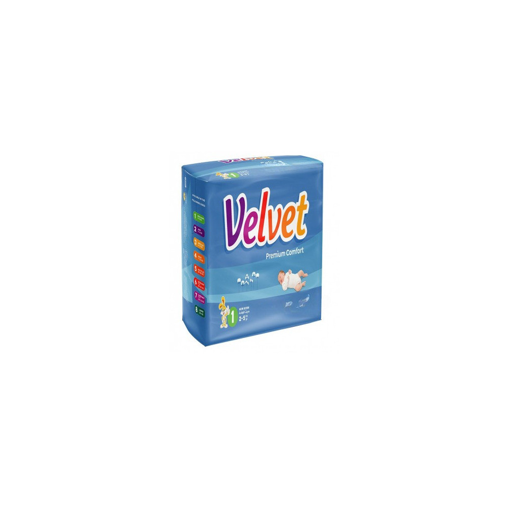 Velvet Family Newborn 2-5 Kg No. 1 (19 Diapers)
