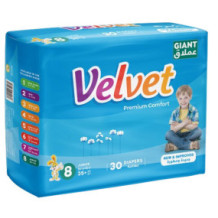 Velvet Giant Junior 35+ Kg No. 8 (30 Diapers)