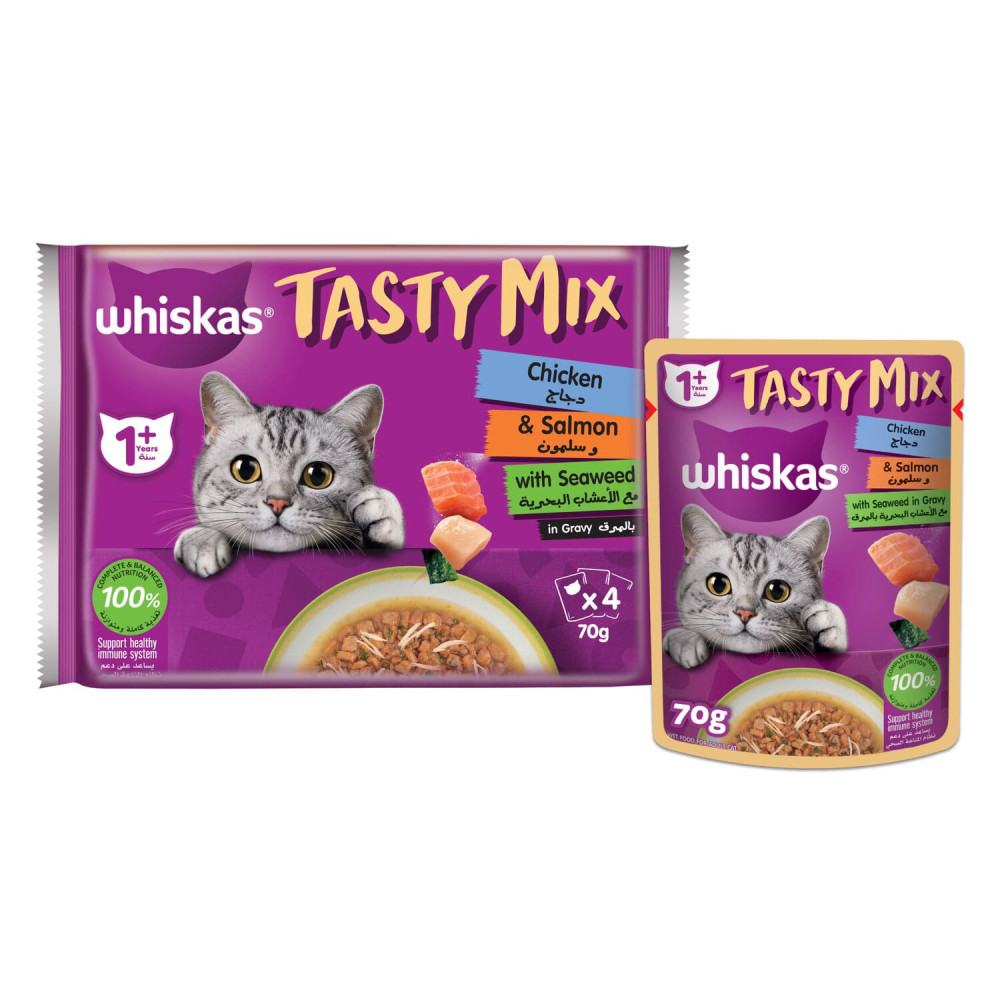 Chicken Cat Food Salmo Wiskas Tasty Mix 70g