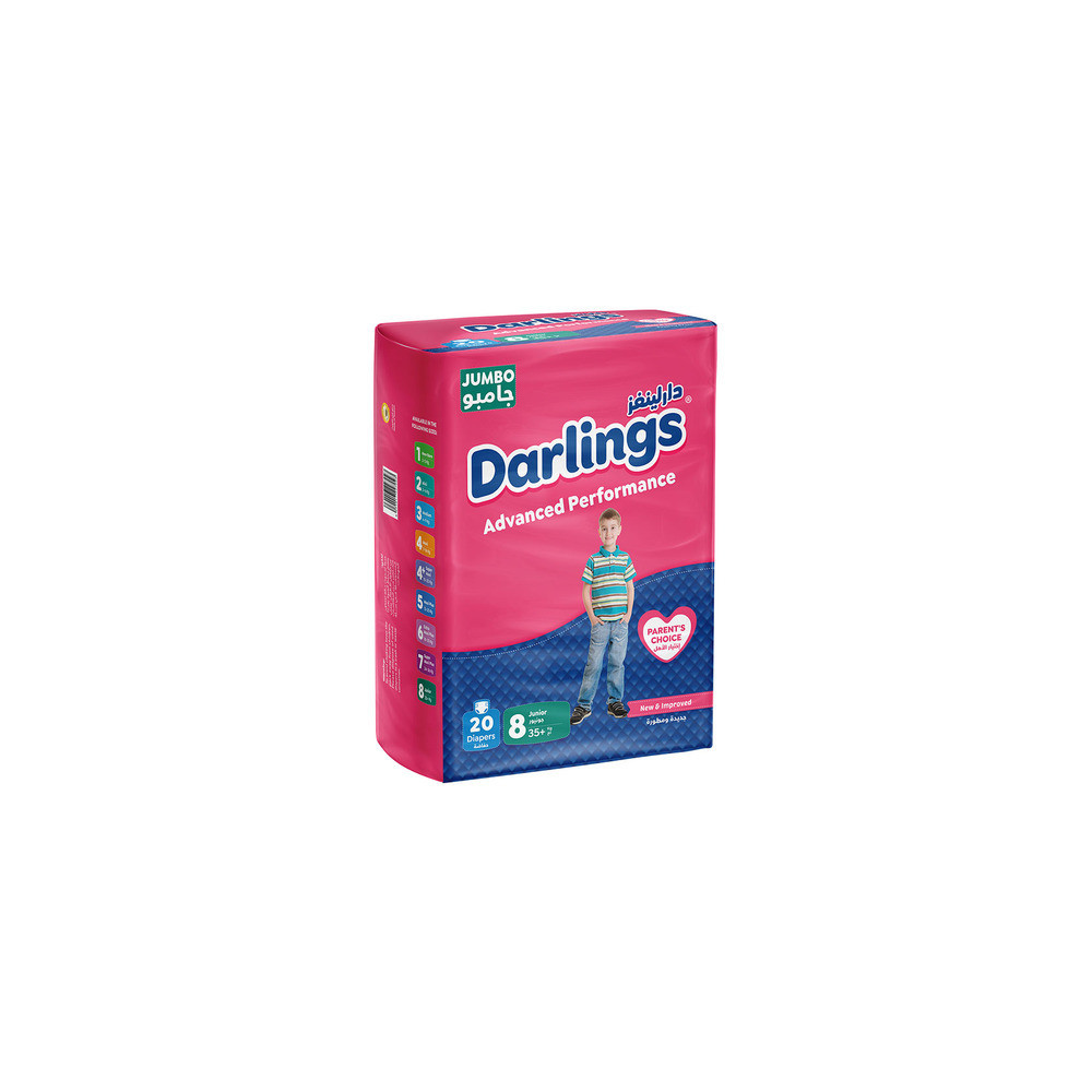 Darlings Jumbo Baby Diapers (20 Diapers) 35 Kg No.8
