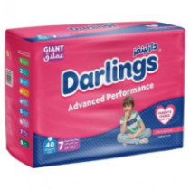 Darlings Giant Baby Diapers (40 Diapers) 36-24 Kg No. 7