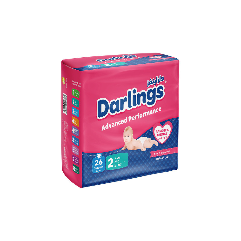 Darlings Baby Diapers (26 Diapers) Family 6-3 Kg No. 2