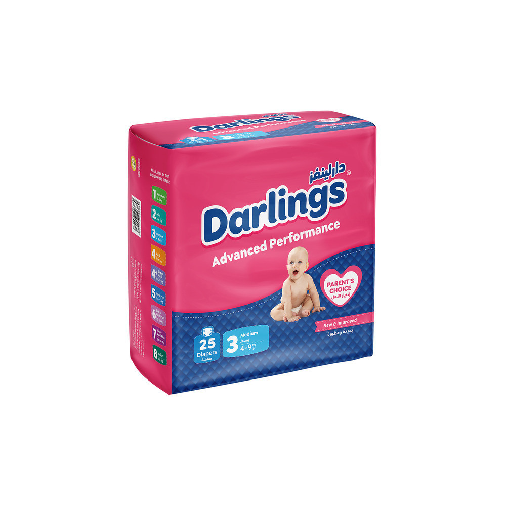 Darlings Baby Diapers (25 Diapers) Family 9-4 Kg No. 3