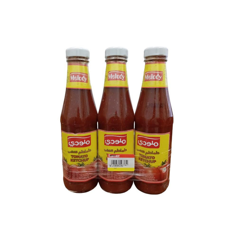 ميلودي كاتشب زجاجي 340 جم 3 قطع