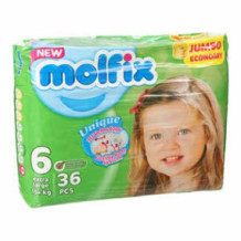Molfix 3D Extra Large Jumbo 6 Size 36Diapers