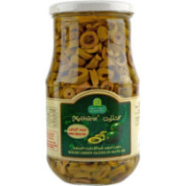 Halwani Bros Green Olives, Sliced 650 gm