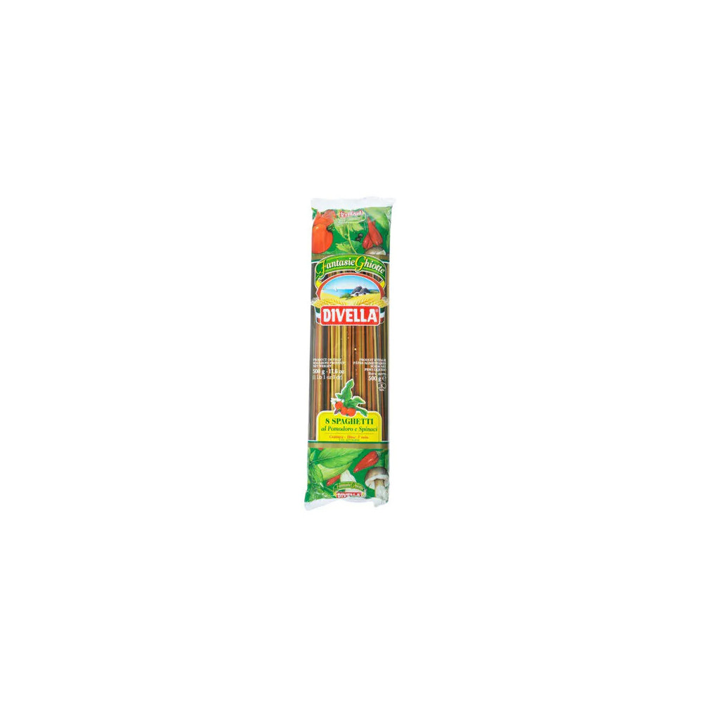 Divella, 8 Spaghetti al Pomodoroe Spinaaci 500g.