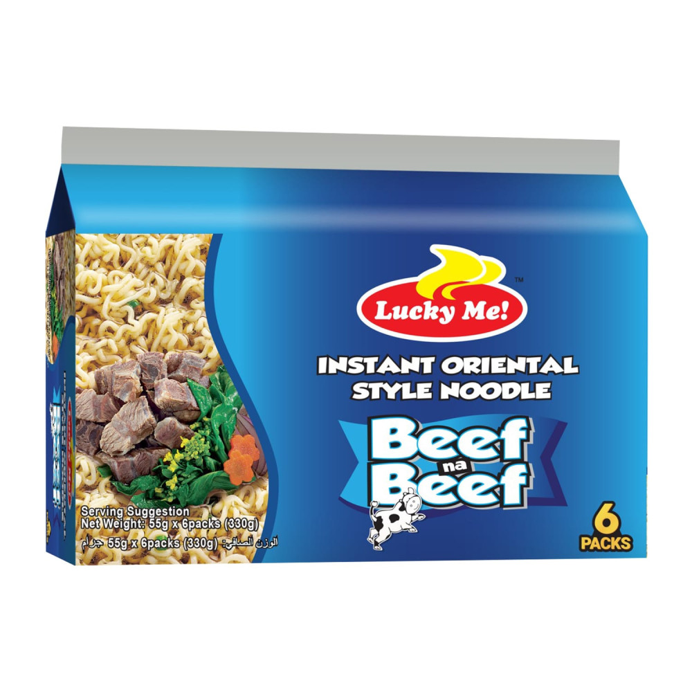 Lucky Me, Instant Noodles Beef Flavor 6x55g