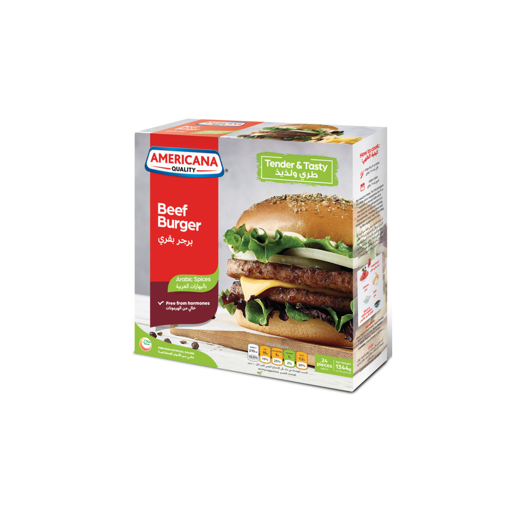 Americana Burger Arabic Spice 24 Pieces 1344 gr