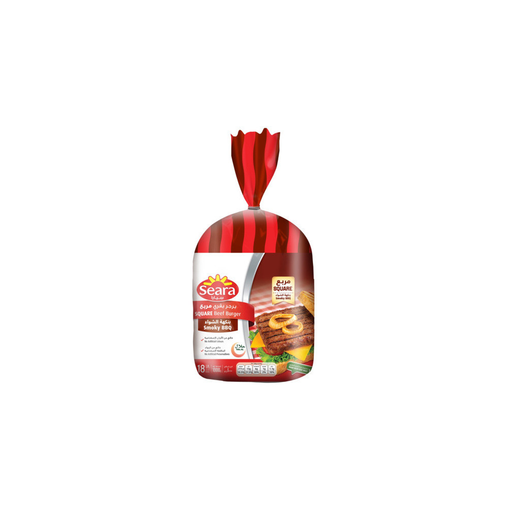 Seara Square Beef Burger Smoky Bbq 1000g