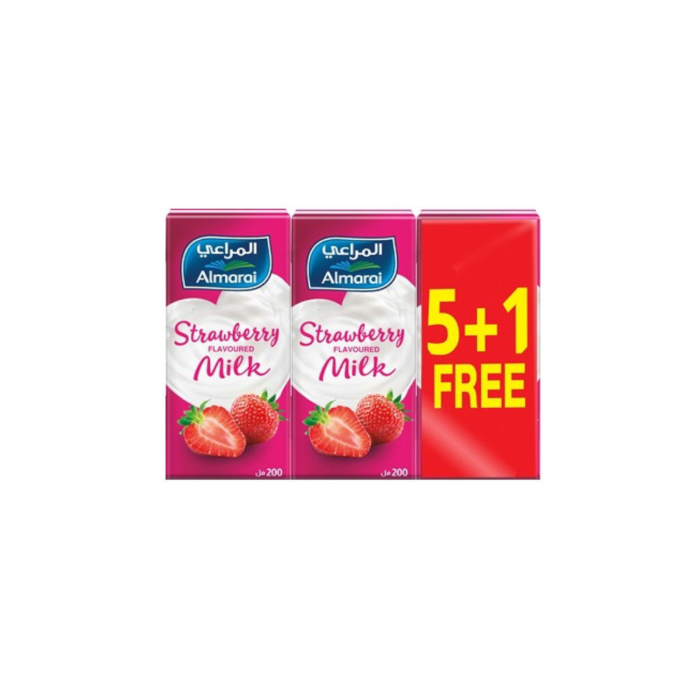 Almarai Long-Life Milk with Rich Strawberry (6 x 200 ml)